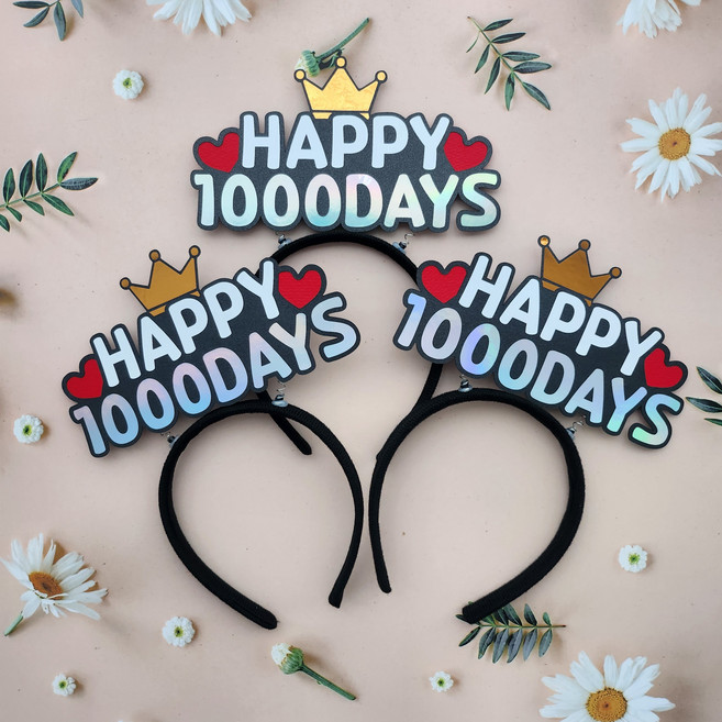 로즈미작업실 천일기념 1000일토퍼 아기기념일 머리띠