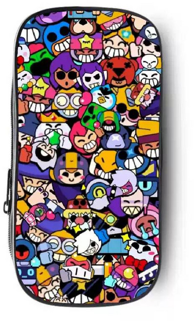 브롤스타즈 연필 케이스 파우치 필통 스파이크 레온 포코 쉘리 스파이크 크로우 엘프리모 프랭크, 33