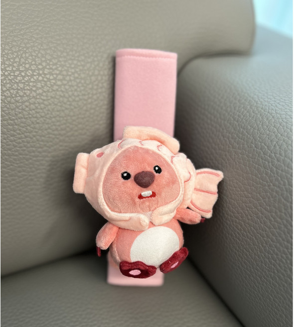 잔망루피 안전벨트 커버, 1개, 핑크 핑크붕어빵