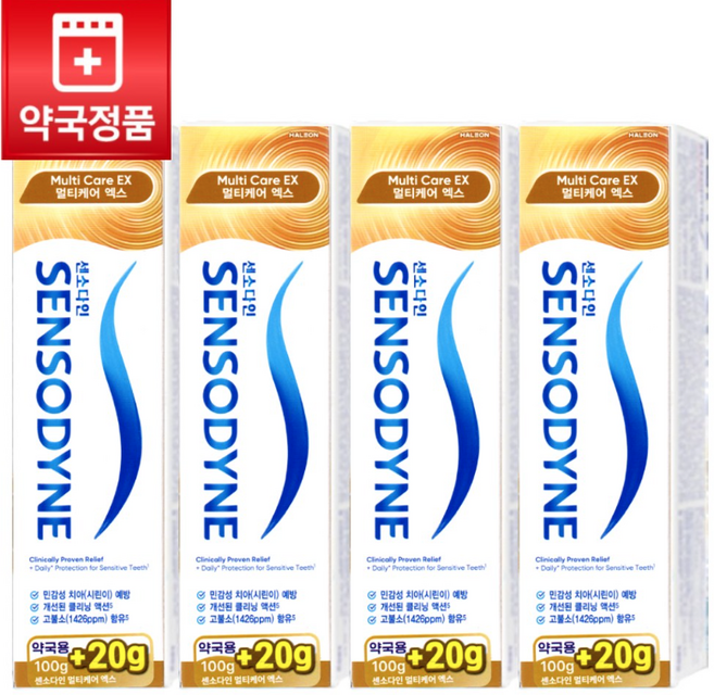 찌릿찌릿한 치아 케어 민감성 치약 부문 1위 센소다인 멀티케어이엑스 치약 4세트, 120ml