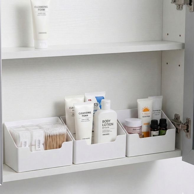 하루테 욕실 화장실 선반 정리함, 3개, 화이트