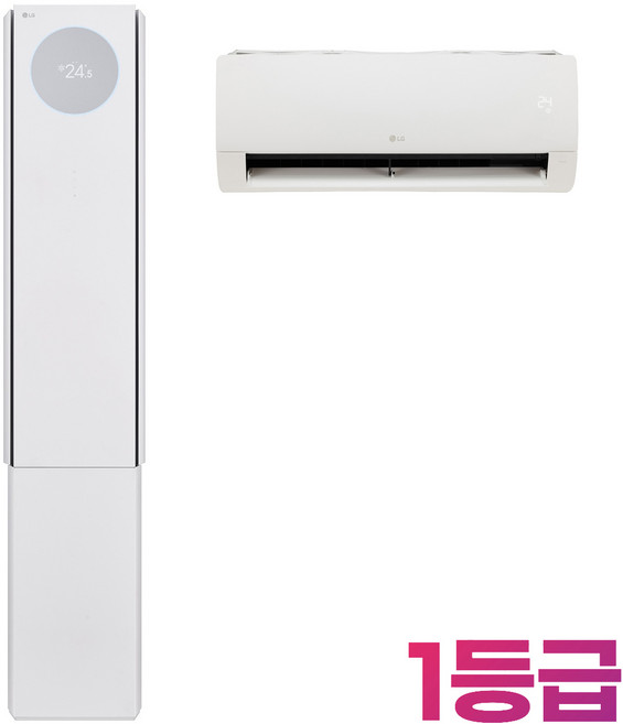 18+6평형 1등급/ FQ18FV6EE2/ LG 휘센 오브제컬렉션 뷰I 프로 에어컨 2in1 (6시리즈)/ 에센스화이트/ 스탠드+벽걸이+실외기/ 멀티형 에어컨 2025년 출시/, 일반배관형, FQ18FV6EE2