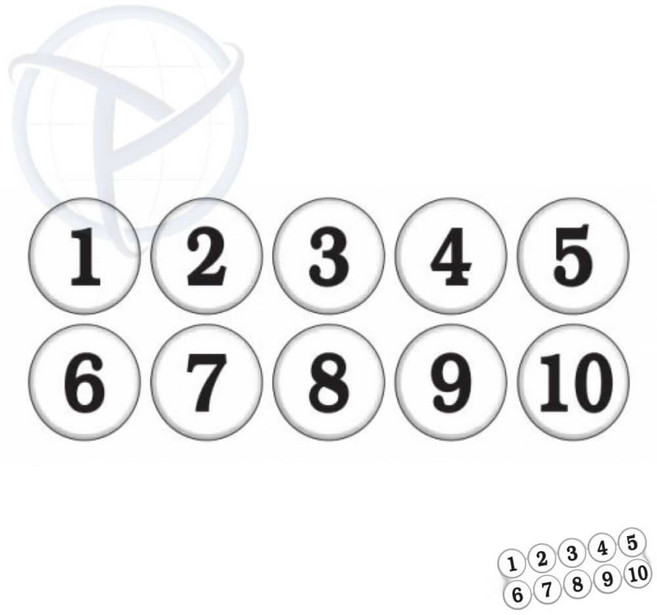 원형번호판 흰색 지름35mm 10개 테이블번호