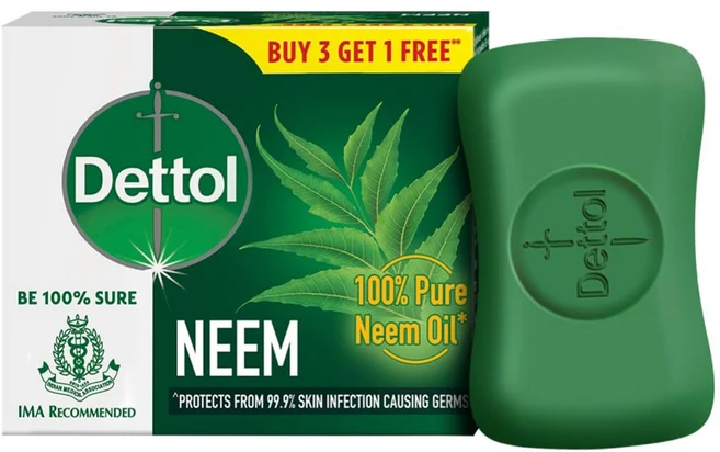 Dettol Neem Bathing Soap Bar With Pure Neem Oil 75G, 3개입 - 쿠팡