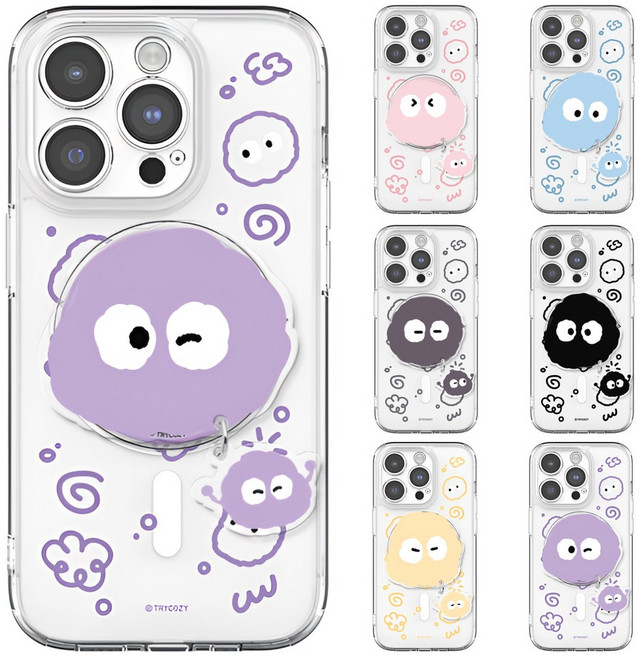 아이폰16 15 14 13 12 프로 케이스 정품 몽몽두들 렌즈가드 맥세이프 케이스+그립 톡홀더 세트