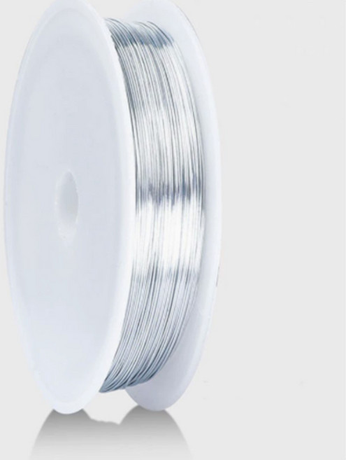 부드러운 비즈공예 철사 와이어, 1개, 실버 0.5mm x 80m