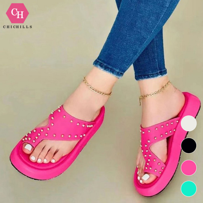 시크힐즈 리벳 볼드 스몰링 포인트 오픈 쪼리 슬리퍼 01602