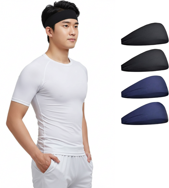 렌버핏 일단달려 기능성 스포츠 헤어밴드 4P