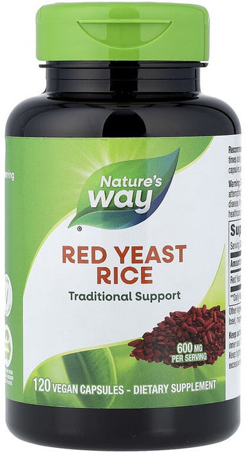 네이쳐스웨이 홍국 Red Yeast Rice 600mg 식물성 캡슐 120정 약들약 고약사 / 해외직구 미국정품, 네이쳐스웨이 Nature's Way, Red Yeast, 1개