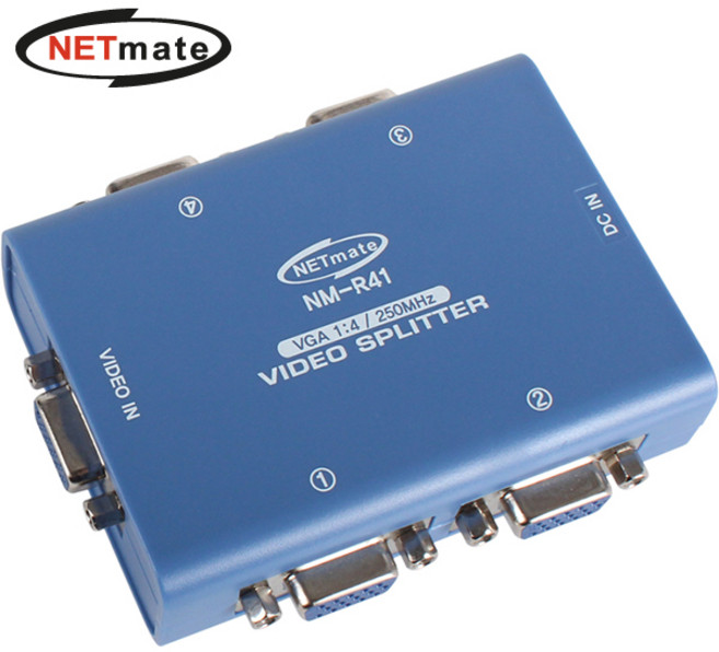 강원전자 넷메이트 NM-R41 VGA(RGB) 1:4 모니터 분배기(250MHz), 본상품선택, 1개