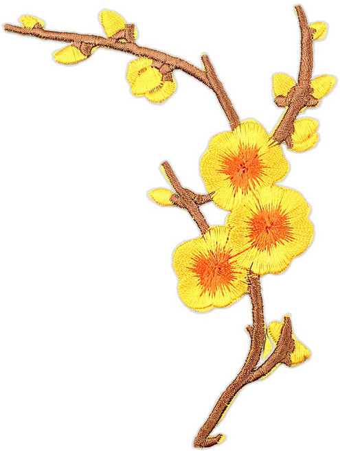 매화꽃 한복장식 자수 패치 자수와펜 열접착형, 5개, 자수 매화-소(NO.06)