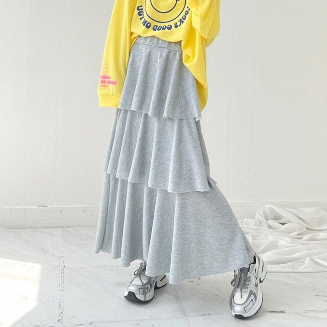 빅걸스토리 봄신상 여성 3단 캉캉치마 캉캉롱스커트