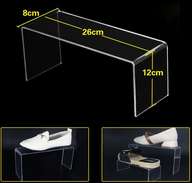 ㄷ자 받치대 아크릴 거치대 8x26x12cm 받침대 선반 진열대 피규어 정리대 진열, 2개, 투명