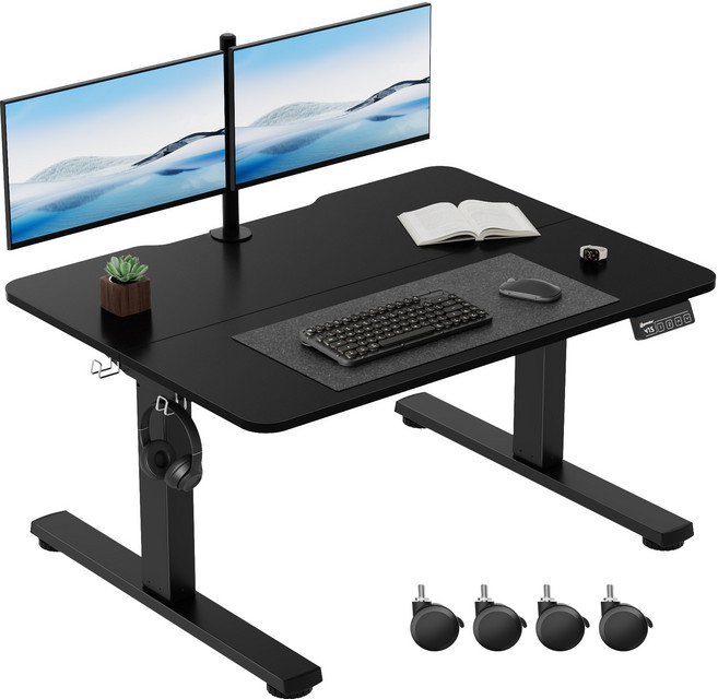 Ergomaker 모션데스크 전동 높낮이 조절 책상 공부 사무용 아동용 유아공부상, 블랙
