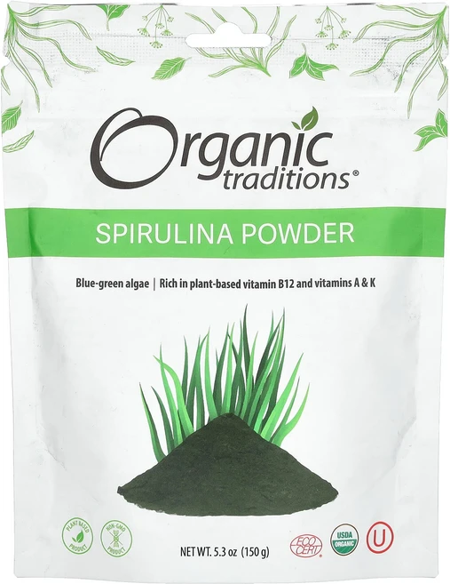 Organic Traditions 스피룰리나 분말 150g(5.3oz), OrganicTraditions스피룰리나분말150g53, 150g - 쿠팡