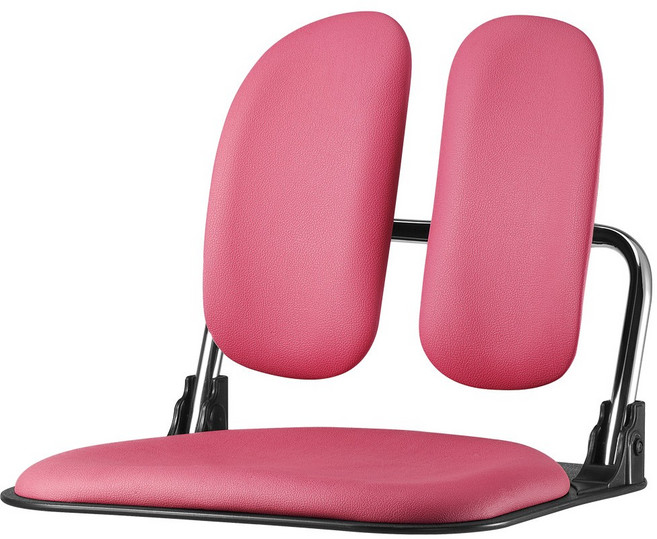 청심의자 폴더 스마트듀얼 좌식의자 블랙바디 인조가죽, 핑크