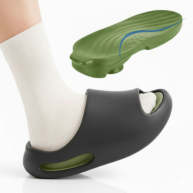 레인메이트 발 아치 서포트 슬리퍼 4cm 통굽 실내화