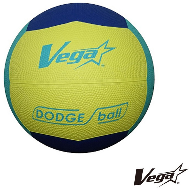 Vega 3號躲避球 軟式橡膠躲避球，耐磨安全，適合室內外場地，多種年齡層適用, 1個, 藍綠黃 躲避球 ODR-306, 藍綠黃 躲避球 ODR-306