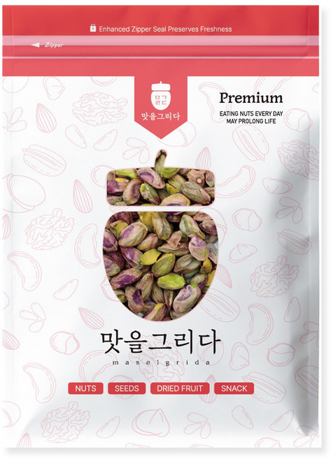 맛을그리다 구운 피스타치오 (탈각) 1kg / 무염 껍질없는 햇견과류, 1개