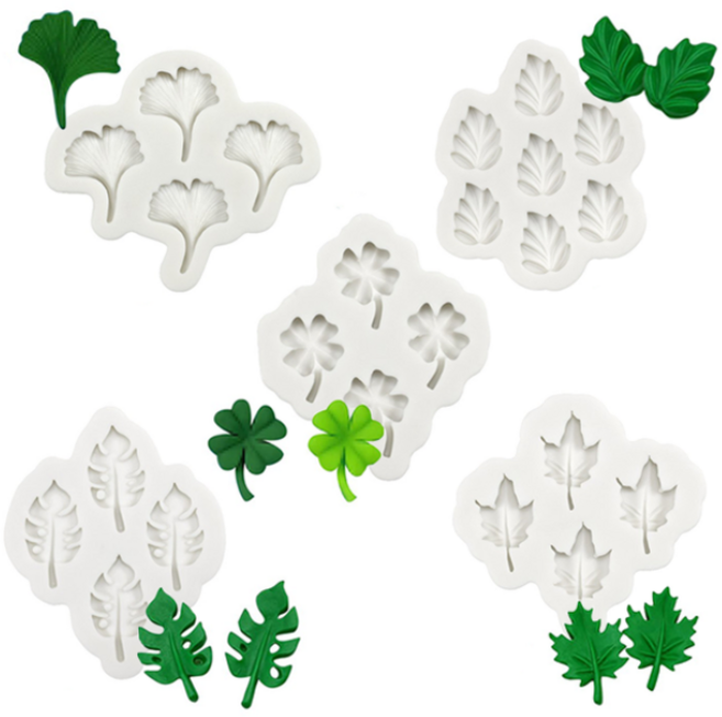 미니 나뭇잎 데코 실리콘몰드 5종, 활엽수