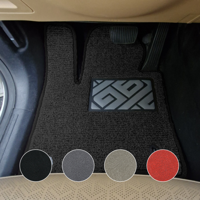 다온 실리콘패드 엣지형 코일매트 기아 K9 1세대 2세대 더뉴 전차종 1열 + 2열 세트 자동차 코일매트, 그레이, K9(12~18년)