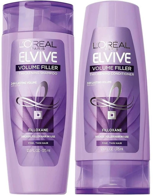 로레알 파리 엘바이브 볼륨 필러 티크닝 샴푸 375ml / 컨디셔너 375ml 세트, 2개 - 쿠팡