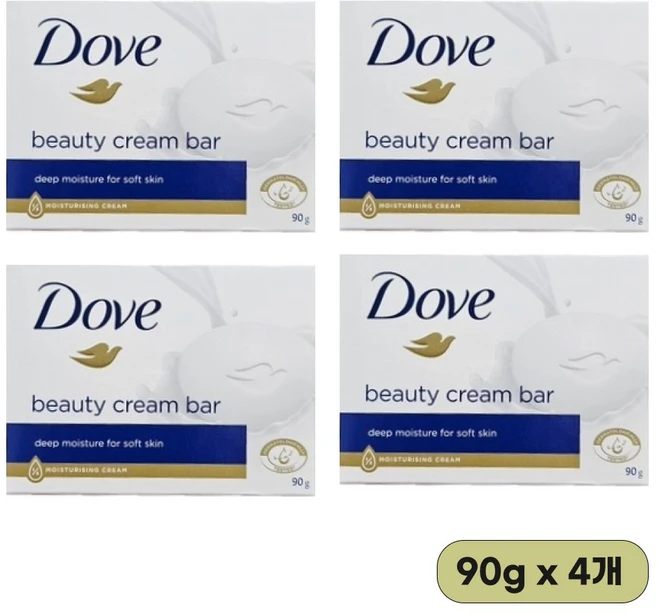 쌍문상회 가벼운 도브 뷰티 크림 세수비누 클렌징바 90g 4개입 도브비누 세안비누 뷰티바 미용비누 비누 얼굴비누 클렌징비누 40872EA, 본상품 - 쿠팡