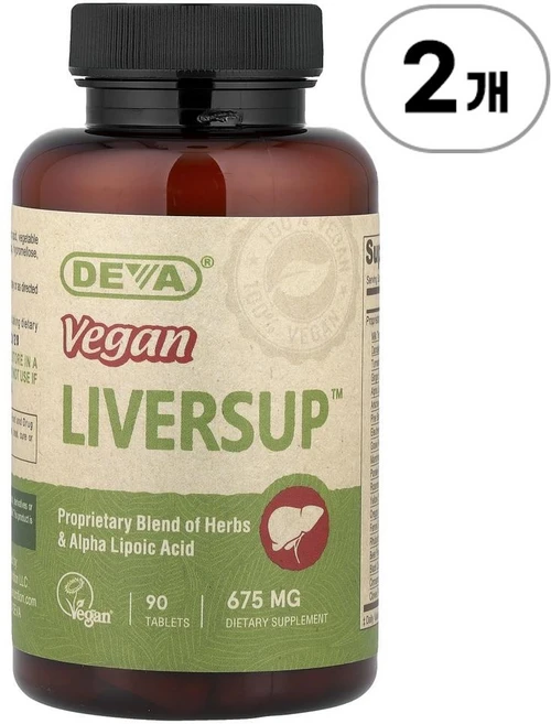 데바 비건 리버섭(간 건강) Deva Vegan Liversup™ 675 mg 90정, 2개 - 쿠팡