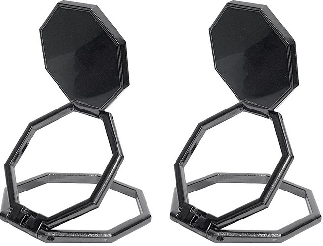 JS라이프 옥타링 접이식 스마트링 거치대, 블랙, 2개