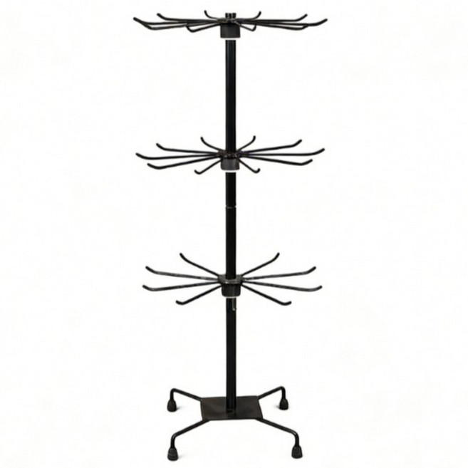 목걸이 거치대 목걸이 보관함 주얼리정리대 회전형다단구조 화장대수납용, 블랙, 1개