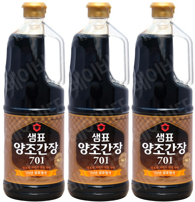 샘표 양조간장 701, 1.7L, 3개