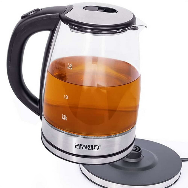 생활가전 안전한전기포트 유리 전기 무선포트 1.8L 자동전원차단포트 사무실 주방가전