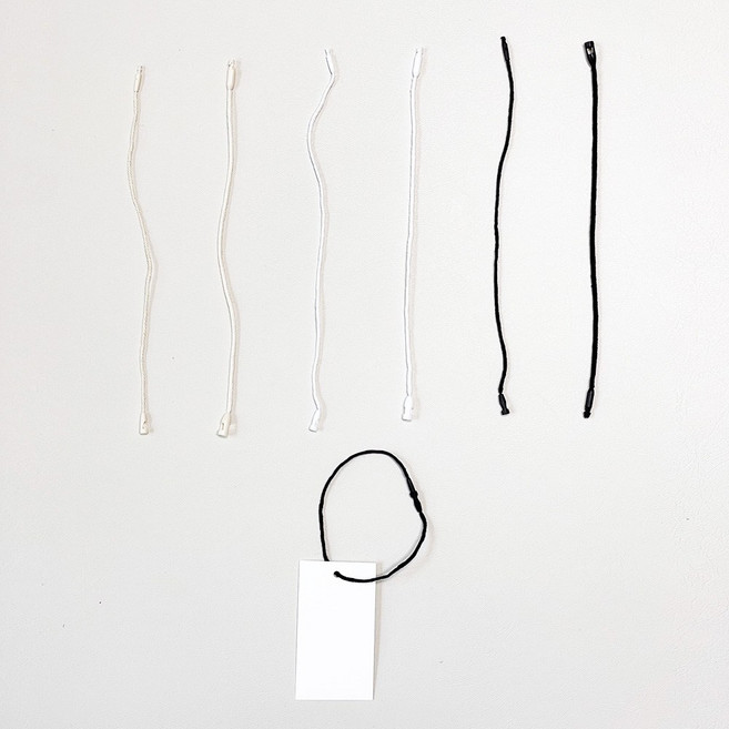 고급 코튼 택끈 100매 의류용 라벨 고리 행택 택고리 의류 옷 택 제작 상품 포장 끈, 두꺼움, 화이트