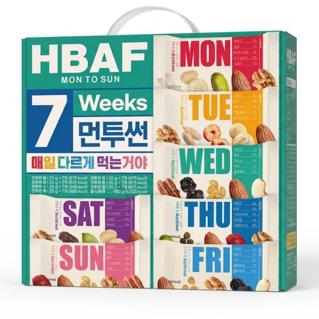코스트코 견과류 먼투썬7WEEKS 7주분 하루견과, 49개, 20g
