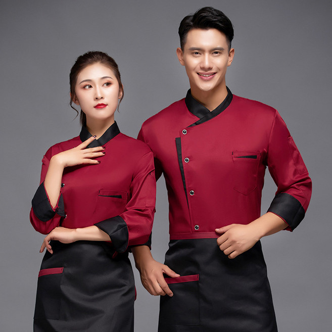 남성 여성 조리복 상의 앞치마세트 쉐프복 조리사복 요리사복