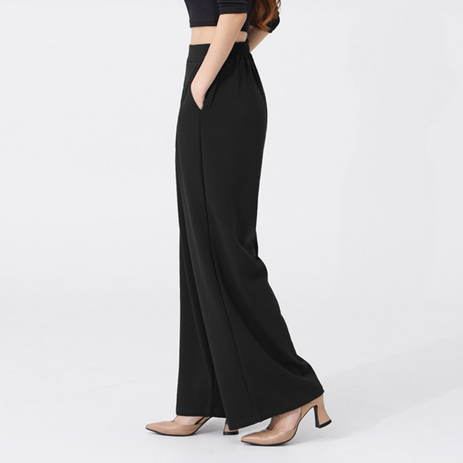 arua 숏버전 핀턱 밴딩 롱 와이드 여성 슬랙스 팬츠