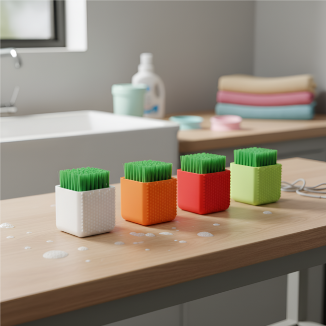 모자이코 손빨래 브러쉬 미니빨래판, 그린, 1개