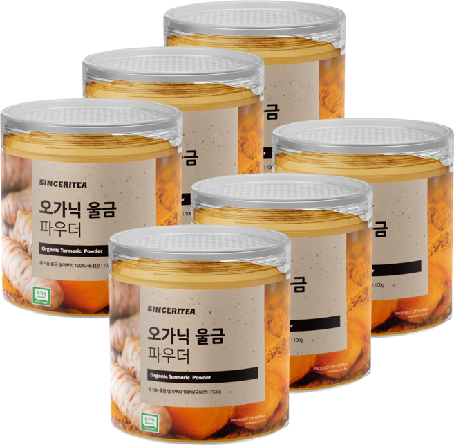 신서리티 유기농 울금가루 국산, 100g, 6개