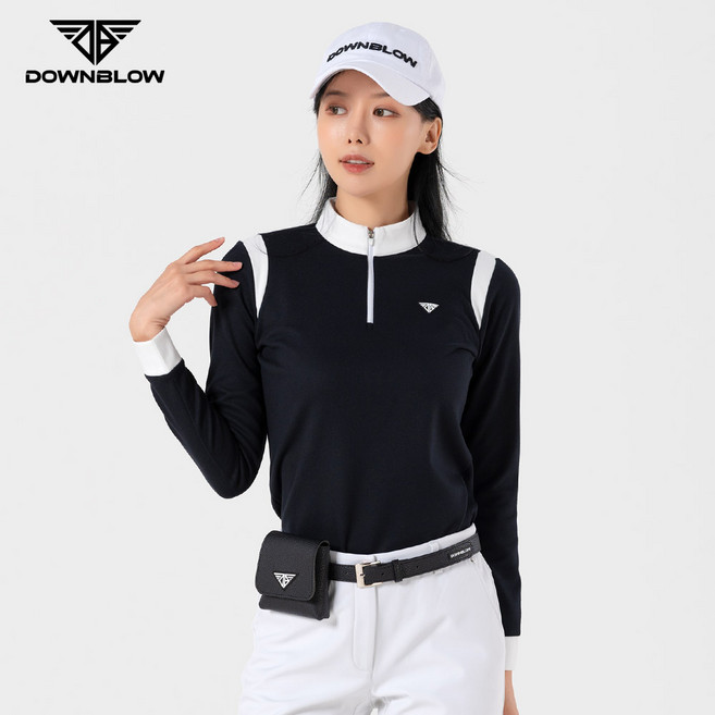 다운블로우 여성 방한 스판 반집업 티셔츠 FWLB-2103W