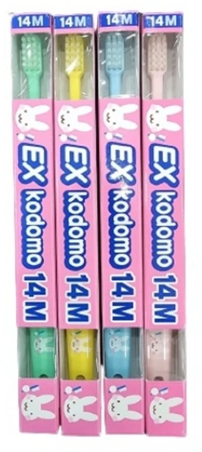 코도모 영유아 칫솔 부모님 지도용 14M, 혼합색상, 4개입, 1개 - 쿠팡