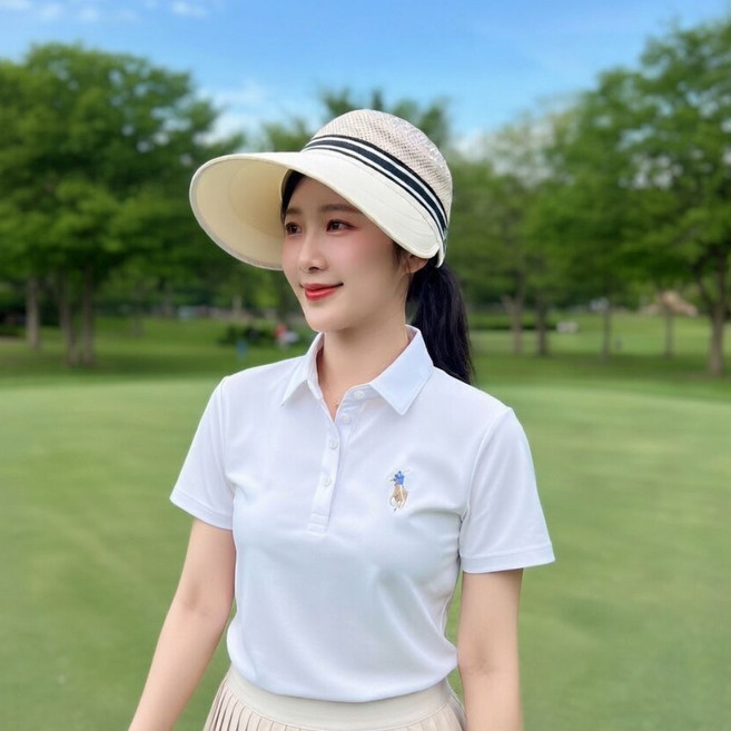 반샐리 니트 파크골프 차외선차단 모자