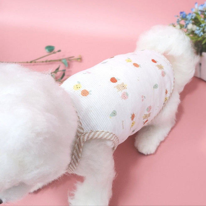 팻티아 여름 베베 끈나시 오가닉, 과일친구들 White, 1개, 과일친구들 White