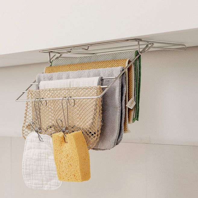 100% 국내생산 쏘우리프 올스텐 304 무타공 슬림형 행주걸이, 단품, 1개