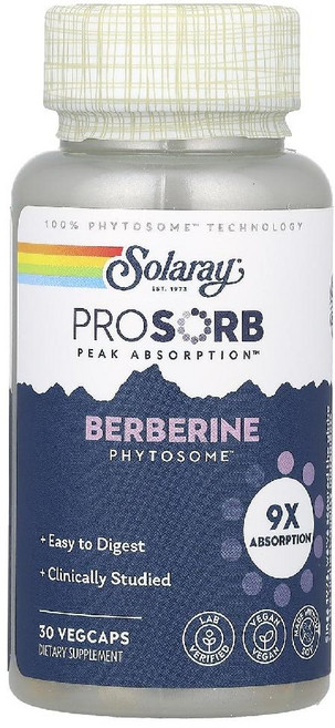 솔라레이 베르베린 파이토솜 500mg Berberine Phytosome 베지캡슐 30정, 1개