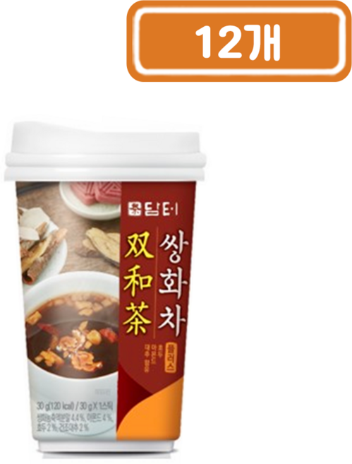 담터 쌍화차 플러스 원컵, 12개, 1개입
