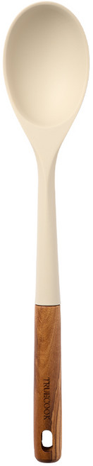 트루쿡 이탈리아산 올리브 실리콘 조리도구 서빙스푼, 1개, 베이지