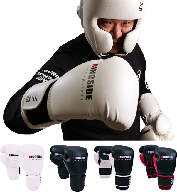 링사이드코리아 케나인 복싱글러브 / 스파링 MMA 격투기 킥복싱 권투 장갑, 화이트(설풍)