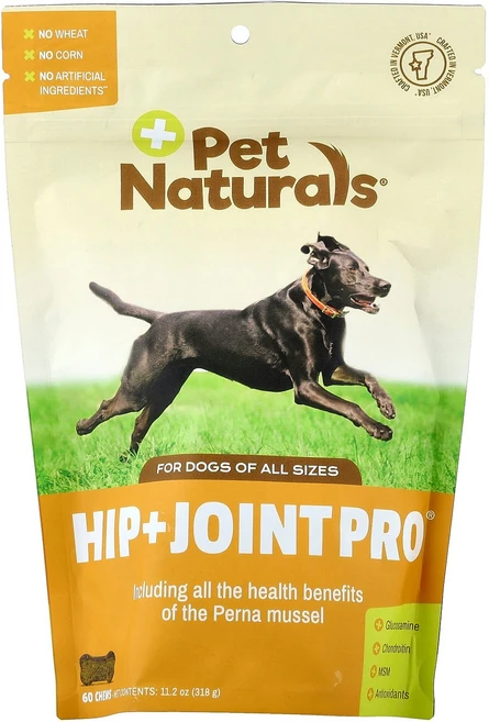 Pet Naturals Hip + Joint Pro® 반려견용 모든 사이즈 츄어블 60개 318g(11.2oz) Naturals (펫 내추럴스), Pet Naturals, Hip + Joint Pro, 1 - 쿠팡