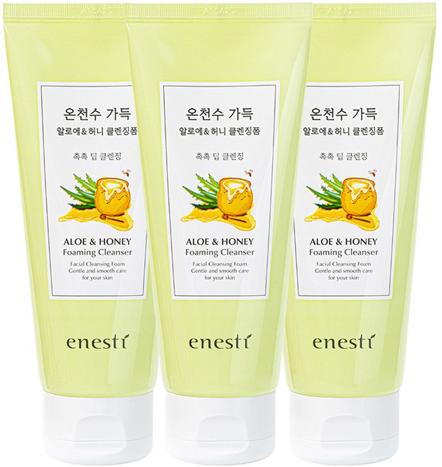 에네스티 수안수 온천수가득 알로에&허니 클렌징폼, 140ml, 3개