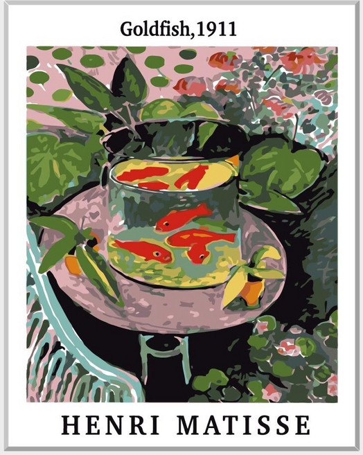 모모픽스페인팅 DIY명화그리기 40x50cm, 앙리마티스 금붕어, 1개
